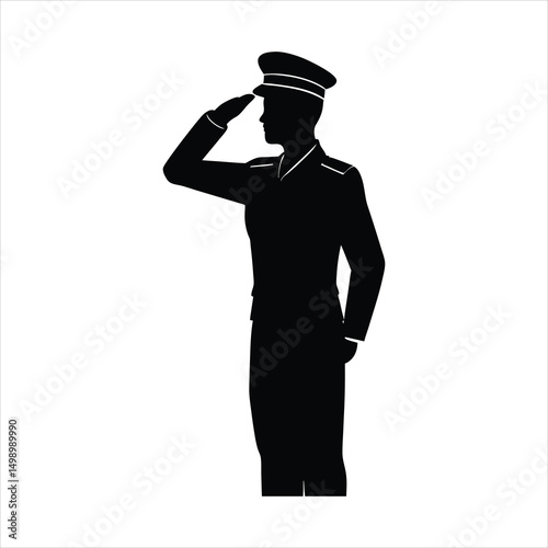 Military salute silhouette