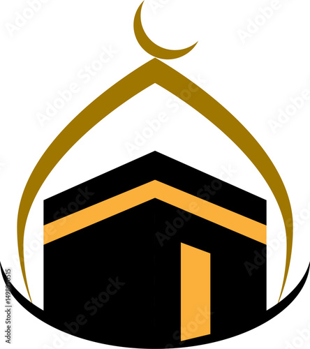 kaaba icon logo vector design