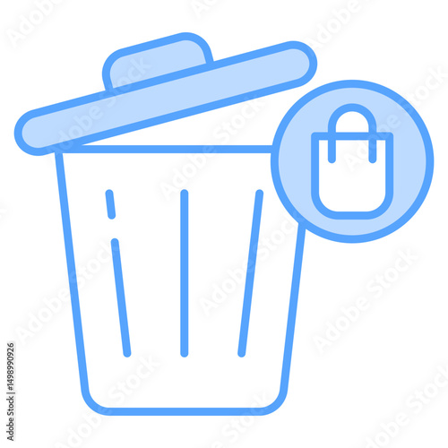 Plastic Waste Blue Icon Element For Design