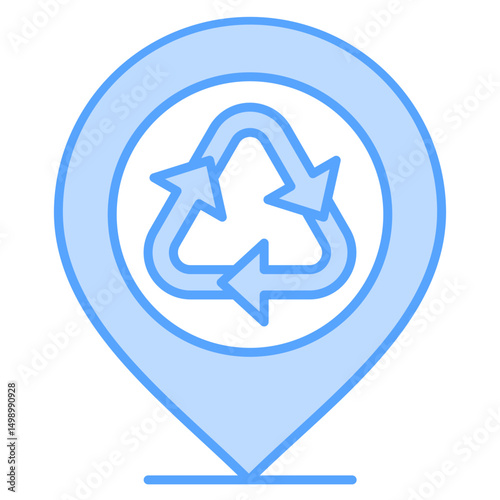 Recycling Place Blue Icon Element For Design