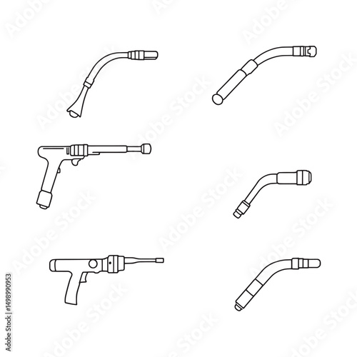 Minimalist arthroscope surgical tool line drawing vector artwork