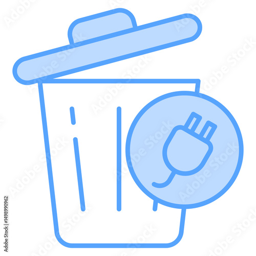 Electronic Waste Blue Icon Element For Design