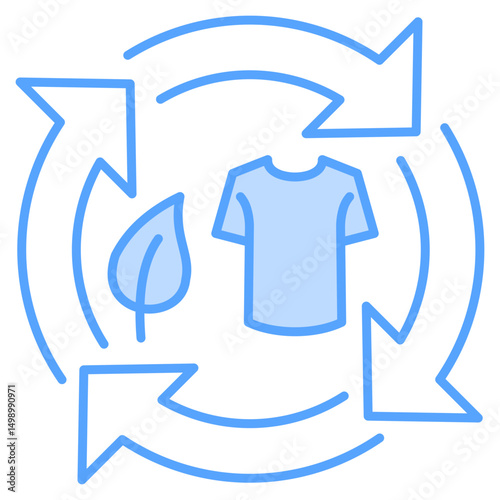 Circular Economy Blue Icon Element For Design