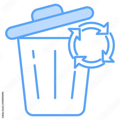 Waste Reuse Blue Icon Element For Design