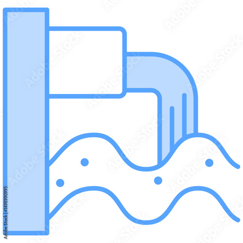 Industrial Waste Blue Icon Element For Design
