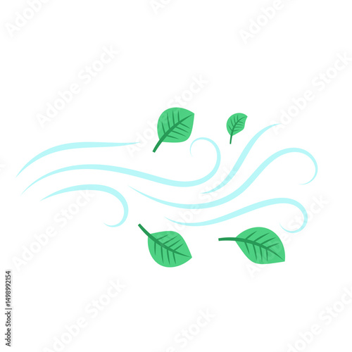 Illustration of Wind Blowing Leaves