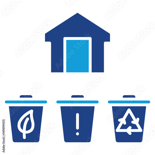 Waste Sorting Dual Tone Icon Element For Design