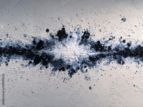 Abstract Gray and Black Ink Explosion on White Background photo