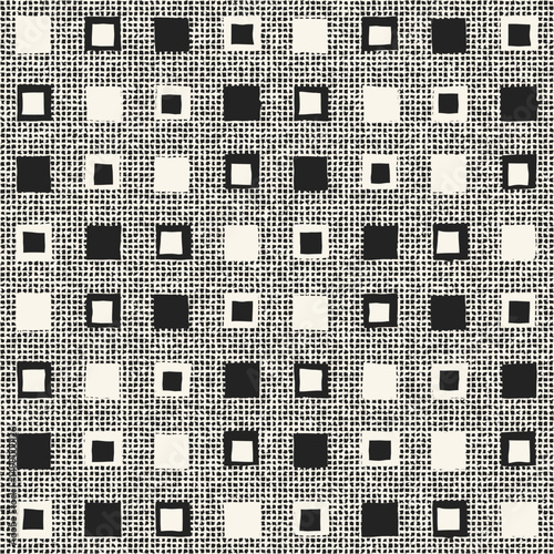 Monochrome Grain Broken Variegated Square Dot Pattern