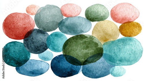 Abstract Watercolor Circles Background Texture