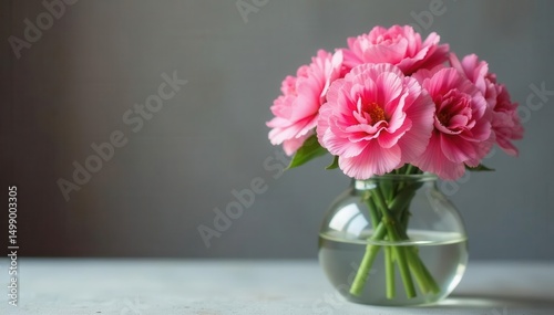 Wallpaper Mural Elegant pink carnation bouquet in a glass vase , floral, flowers, table centerpiece Torontodigital.ca