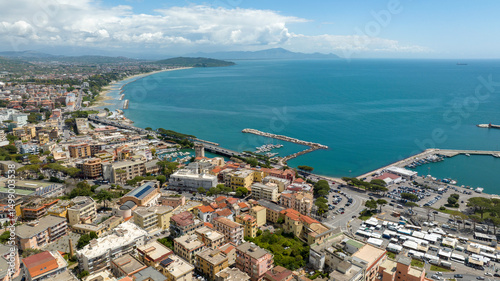 Fotografie Aerial view of the seafront of the city of Formia, in the province of Latina, Lazio, Italy