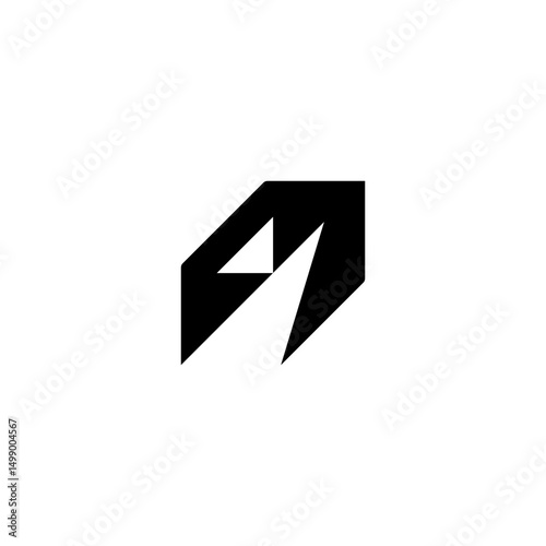 Free Download Black Initial A growt arrow Logo. Abstract Monogram Logomark for Growing Business, Branding, Identity, Marketing. - GFXLoad