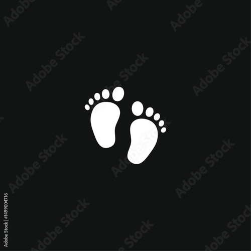 Human footprint icon logo flat vector design