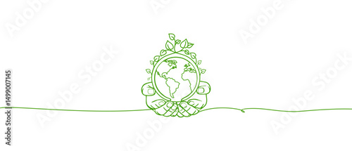 environment day line art with transparent backgroun.eps