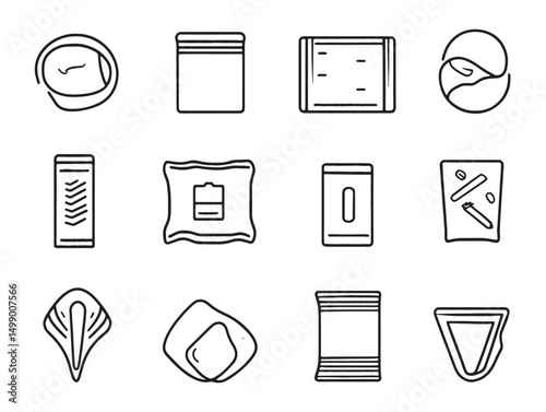 Minimalist Cold Pack Line Art Design for Healthcare Vectors
