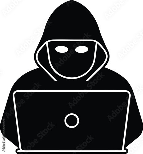thief with laptop
