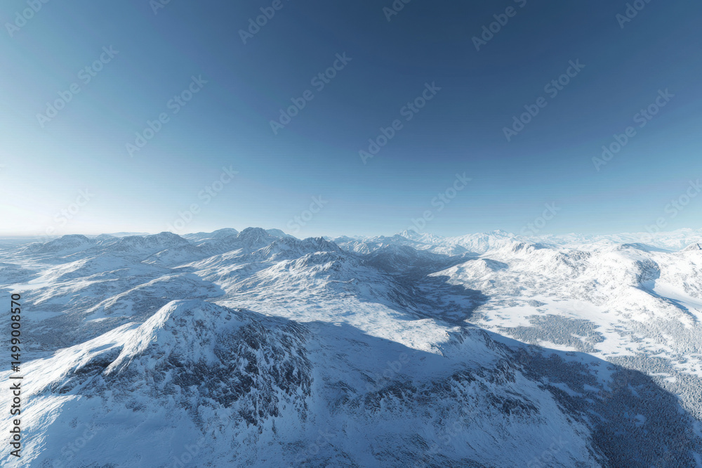 Obraz premium Snow Covered Alpine Mountains in Winter Panorama