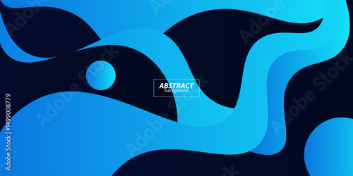 Blue geometric business banner design. Creative banner design with wave shape as template. Simple horizontal banner. Vector Eps10