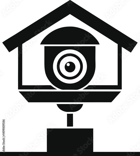 A secure home icon symbolizing real estate protection and property security for modern living