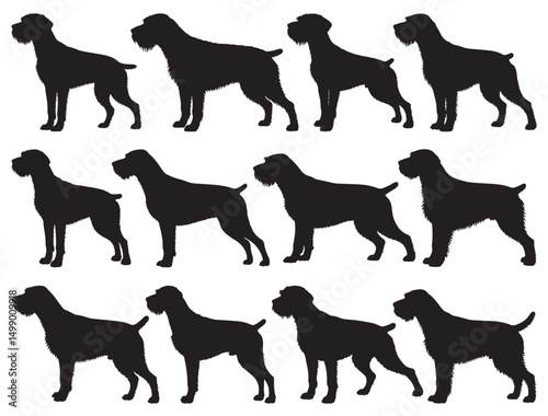 GERMAN WIREHAIRED POINTER DOG SILHOUETTE
