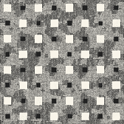 Monochrome Grain Broken Variegated Square Dot Pattern