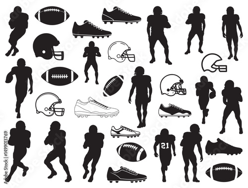 MALE AMERICAN FOOTBALL SILHOUETTE