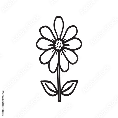 minimalistic canola plant outline drawing for creative projects