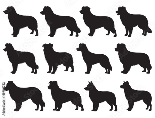 MINIATURE AMERICAN SHEPHERD DOG SILHOUETTE