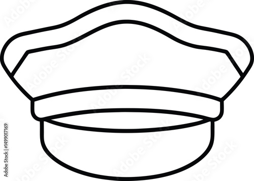 White isolated chef hat vector illustration on a blue container with food