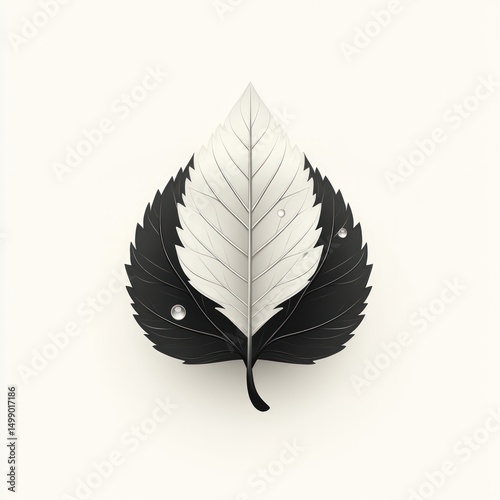 Monochromatic leaf, yin and yang