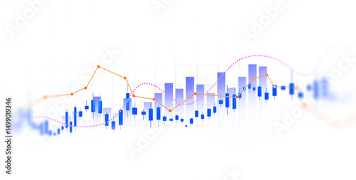 Transparent or png stock market investment trading graph growth.Trade business analytics graph and financial chart.	
