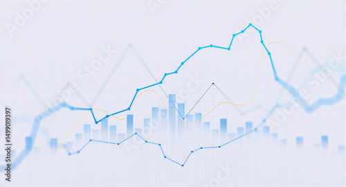 Transparent or png stock market investment trading graph growth.Trade business analytics graph and financial chart.	

