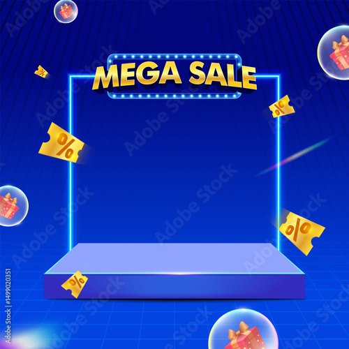 Mega sale banner template design for social media post