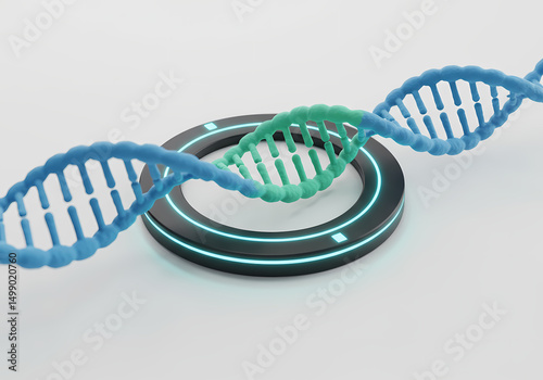 DNA Helix Genetic Code Genome Biotechnology isolated on transparent background