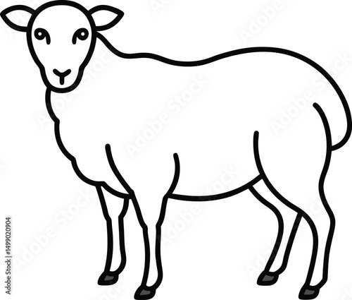 Cartoon farm animals vector illustration featuring a cute cow, goat, and sheep for agriculture and dairy designs