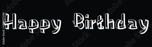 Stylish Happy Birthday Text Graphic  Free Downloadable Vector Art