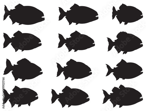  PIRANA FISH SILHOUETTE
