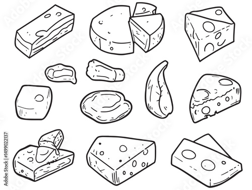 simple cheddar cheese food line art vector graphic