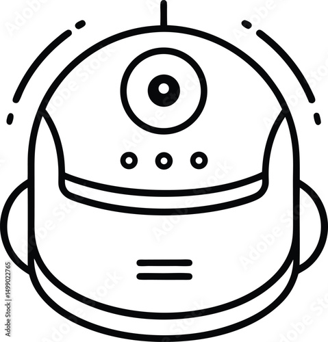 Funny 3D cartoon robot character illustration featuring a playful android cyborg, a symbol of cyber technology and communication