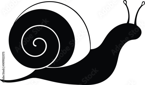 A cute cartoon snail vector illustration with a shell on a white background