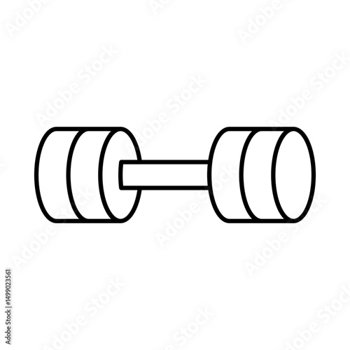 Dumbbell Line Icon. Fitness, Health, Healthy Lifestyle, Wellbeing, Exercise, Health Care, Sport, Workout Editable Stroke Vector Illustration