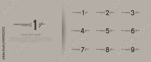 logo anniversary set. black color on brown background for special event
