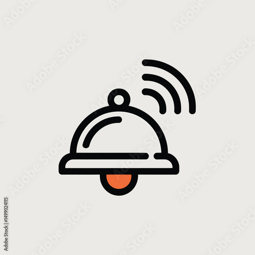 Notification Bell Icon with Vibrating Signal Indicating Alerts, App Notifications, Digital Reminders and Real-Time Updates for Mobile Interfaces and User Dashboards
