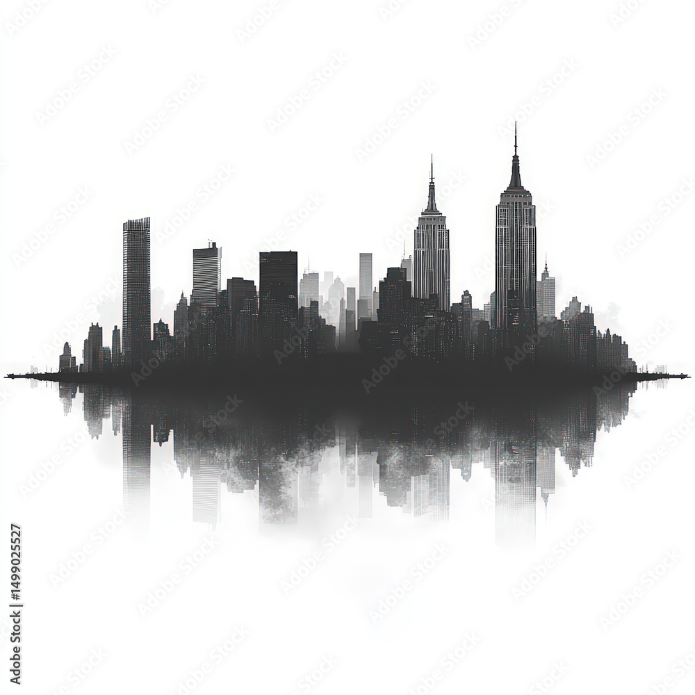 Fototapeta premium New York City skyline silhouette