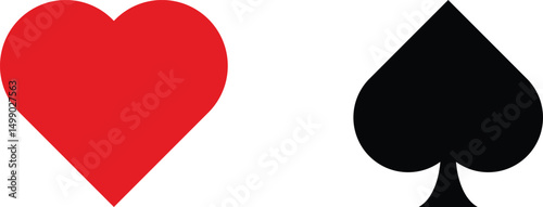 playing cards symbols vector, set icon symbol suit, Poker card suits. heart, club, diamond suit flat icon