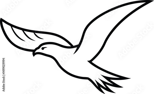 dove flying line art 
