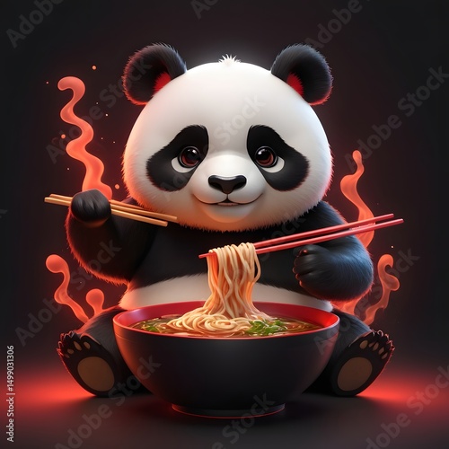 panda and bamboo