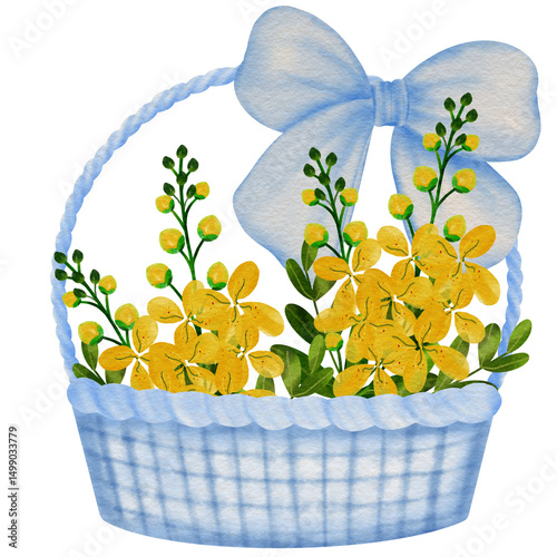 basket with flowers