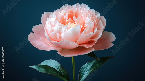 Fototapeta Naklejka Na Ścianę i Meble -  Peach pink peony close up